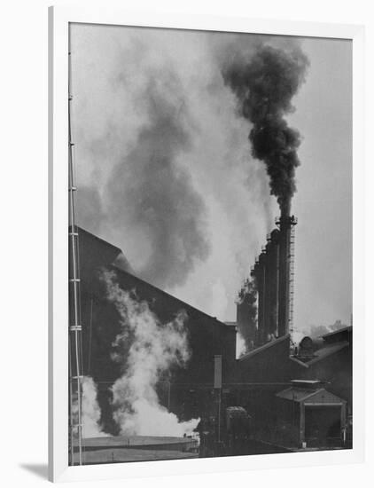 View of Smoke Spewing Plant-null-Framed Photographic Print