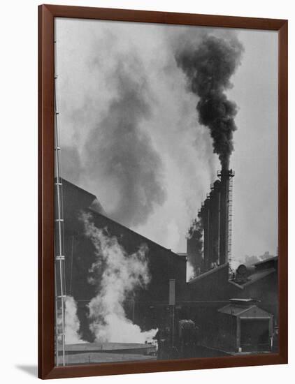 View of Smoke Spewing Plant-null-Framed Photographic Print