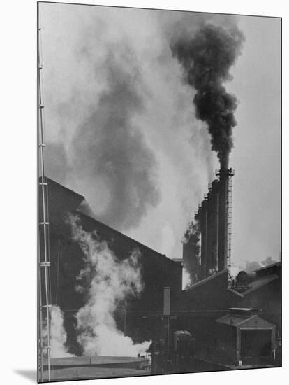 View of Smoke Spewing Plant-null-Mounted Photographic Print