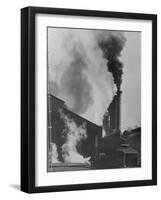 View of Smoke Spewing Plant-null-Framed Photographic Print