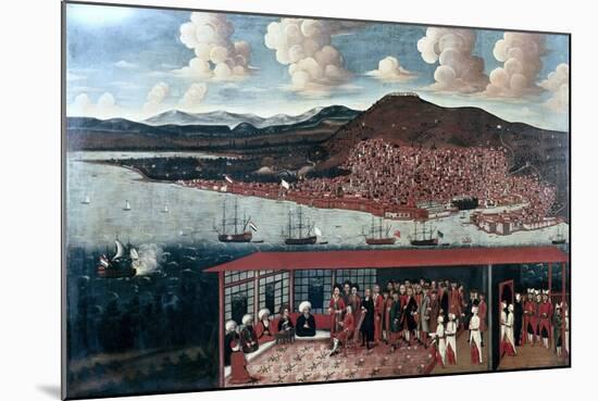 View of Smyrna (Izmir) and the Reception Given to Consul De Hochepied in the Council Chamber-null-Mounted Art Print