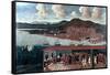 View of Smyrna (Izmir) and the Reception Given to Consul De Hochepied in the Council Chamber-null-Framed Stretched Canvas