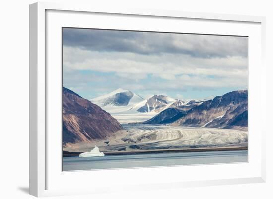 View of Snow-Capped Mountains from Cape Hay, Bylot Island, Nunavut, Canada, North America-Michael Nolan-Framed Photographic Print