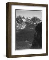 View Of Snow-Capped Mt Timbered Area Below "In Rocky Mountain National Park" Colorado 1933-1942-Ansel Adams-Framed Art Print