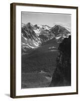 View Of Snow-Capped Mt Timbered Area Below "In Rocky Mountain National Park" Colorado 1933-1942-Ansel Adams-Framed Art Print