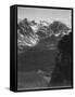 View Of Snow-Capped Mt Timbered Area Below "In Rocky Mountain National Park" Colorado 1933-1942-Ansel Adams-Framed Stretched Canvas