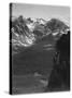 View Of Snow-Capped Mt Timbered Area Below "In Rocky Mountain National Park" Colorado 1933-1942-Ansel Adams-Stretched Canvas