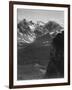 View Of Snow-Capped Mt Timbered Area Below "In Rocky Mountain National Park" Colorado 1933-1942-Ansel Adams-Framed Art Print