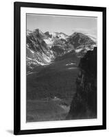 View Of Snow-Capped Mt Timbered Area Below "In Rocky Mountain National Park" Colorado 1933-1942-Ansel Adams-Framed Art Print