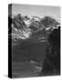 View Of Snow-Capped Mt Timbered Area Below "In Rocky Mountain National Park" Colorado 1933-1942-Ansel Adams-Stretched Canvas