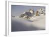 View of snow covered mountain range, Pale di San Martino, Dolomites, Italian Alps-Fabio Pupin-Framed Photographic Print