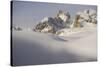 View of snow covered mountain range, Pale di San Martino, Dolomites, Italian Alps-Fabio Pupin-Stretched Canvas