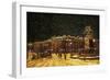 View of Snow Falling at Charing Cross at Night, C1851-null-Framed Giclee Print