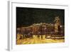 View of Snow Falling at Charing Cross at Night, C1851-null-Framed Giclee Print