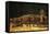 View of Snow Falling at Charing Cross at Night, C1851-null-Framed Stretched Canvas