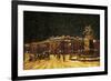 View of Snow Falling at Charing Cross at Night, C1851-null-Framed Giclee Print