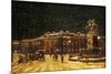 View of Snow Falling at Charing Cross at Night, C1851-null-Mounted Giclee Print