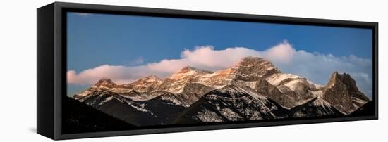 View of snowcapped mountain, Mount Lougheed, Kananaskis Country, Calgary, Alberta, Canada-null-Framed Stretched Canvas