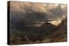 View of Snowdon (Oil on Panel)-James Thomas Linnell-Stretched Canvas