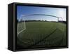 View of Soccer Field Through Goal-Steven Sutton-Framed Stretched Canvas