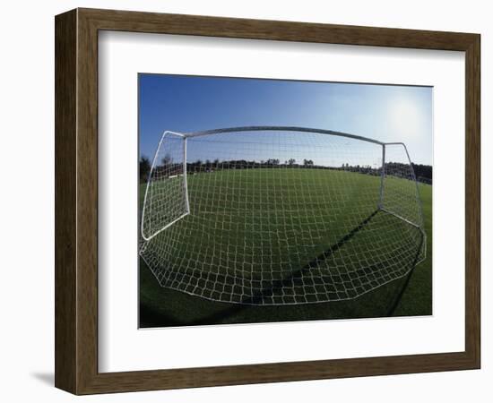 View of Soccer Field Through Goal-Steven Sutton-Framed Photographic Print