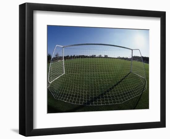 View of Soccer Field Through Goal-Steven Sutton-Framed Photographic Print