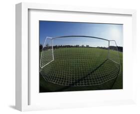 View of Soccer Field Through Goal-Steven Sutton-Framed Photographic Print
