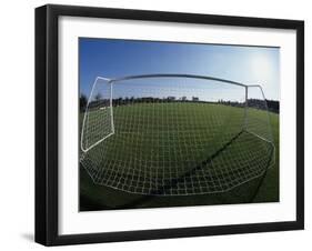 View of Soccer Field Through Goal-Steven Sutton-Framed Photographic Print