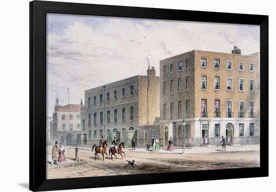 View of Soho Square and the Catholic Chapel, 1850-Thomas Hosmer Shepherd-Framed Premium Giclee Print