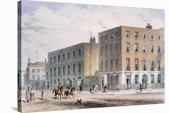 View of Soho Square and the Catholic Chapel, 1850-Thomas Hosmer Shepherd-Stretched Canvas