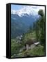 View of Southern Annapurna with Landruk Villge in Foreground, Pokhara, Annapurna Area, Nepal, Asia-Eitan Simanor-Framed Stretched Canvas