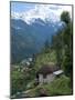 View of Southern Annapurna with Landruk Villge in Foreground, Pokhara, Annapurna Area, Nepal, Asia-Eitan Simanor-Mounted Photographic Print