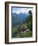 View of Southern Annapurna with Landruk Villge in Foreground, Pokhara, Annapurna Area, Nepal, Asia-Eitan Simanor-Framed Photographic Print