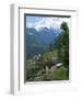 View of Southern Annapurna with Landruk Villge in Foreground, Pokhara, Annapurna Area, Nepal, Asia-Eitan Simanor-Framed Photographic Print