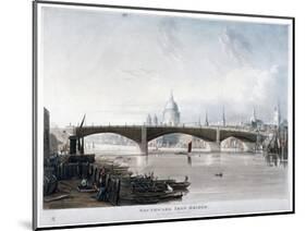 View of 'Southwark Iron Bridge' from Bankside, London, 1819-Thomas Sutherland-Mounted Giclee Print