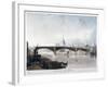 View of 'Southwark Iron Bridge' from Bankside, London, 1819-Thomas Sutherland-Framed Giclee Print