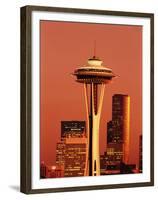 View of Space Needle and Seattle Buildings, Seattle, Washington, USA-Stuart Westmorland-Framed Premium Photographic Print