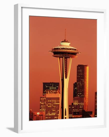 View of Space Needle and Seattle Buildings, Seattle, Washington, USA-Stuart Westmorland-Framed Photographic Print