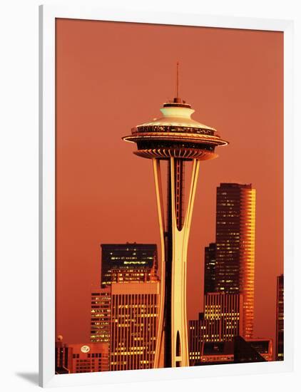 View of Space Needle and Seattle Buildings, Seattle, Washington, USA-Stuart Westmorland-Framed Photographic Print