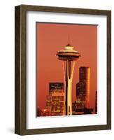 View of Space Needle and Seattle Buildings, Seattle, Washington, USA-Stuart Westmorland-Framed Photographic Print