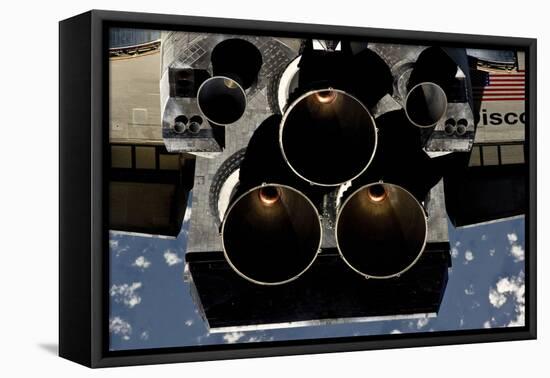 View of Space Shuttle Discovery's Three Main Engines-null-Framed Stretched Canvas