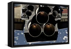 View of Space Shuttle Discovery's Three Main Engines-null-Framed Stretched Canvas