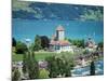 View of Spiez Over Lake Thun, Swiss Lakes, Switzerland-Simon Harris-Mounted Photographic Print