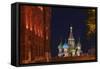 View of St Basil's Cathedral from Manezh Square.-Jon Hicks-Framed Stretched Canvas