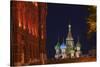 View of St Basil's Cathedral from Manezh Square.-Jon Hicks-Stretched Canvas