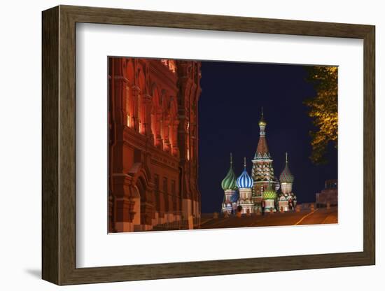 View of St Basil's Cathedral from Manezh Square.-Jon Hicks-Framed Photographic Print