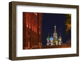 View of St Basil's Cathedral from Manezh Square.-Jon Hicks-Framed Photographic Print