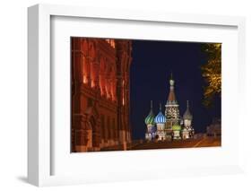 View of St Basil's Cathedral from Manezh Square.-Jon Hicks-Framed Photographic Print