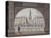 View of St Bride's Church, Fleet Street, Through an Archway, City of London, 1820-null-Stretched Canvas