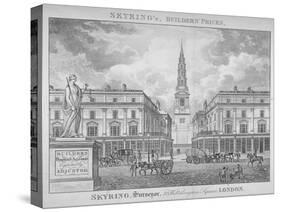 View of St Bride's Church, Fleet Street, Through St Bride Avenue, City of London, 1830-null-Stretched Canvas